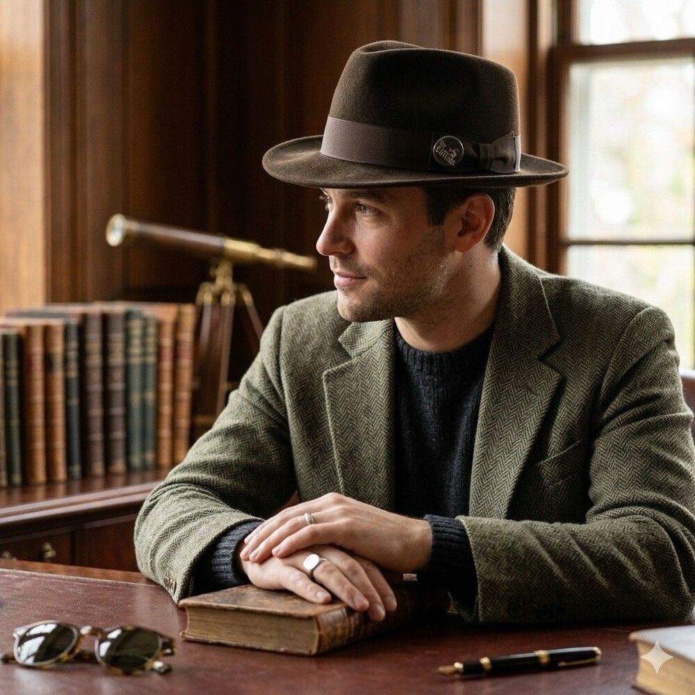 SCALA Classico Brown Wool Felt Fedora Hat Large Made in USA Mens Vintage Trilby